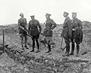 King George V touring battlefield, Western Front, WW1