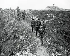 King George V touring battlefield, Western Front, WW1