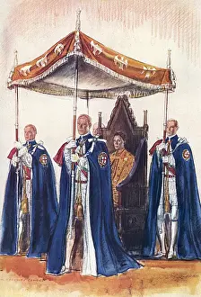 Canopy Prints: King George VI and his canopy bearers, coronation