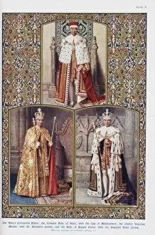 Abdication Collection: King George VI in his ceremonial robes by Matania