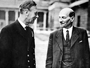 Images Dated 9th July 2004: King George VI and Clement Attlee, Buckingham Palace, 1945