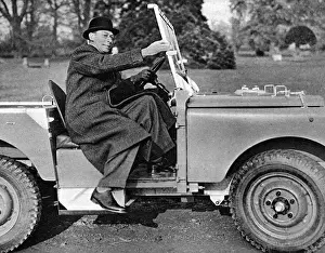 Agricultural Prints: King George VI climbing into a Land Rover