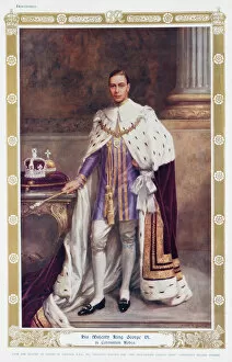 Images Dated 4th January 2012: King George VI in Coronation Robes by Albert Collings