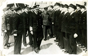 Images Dated 12th July 2016: King George VI inspecting D-Day Invasion Forces, WW2