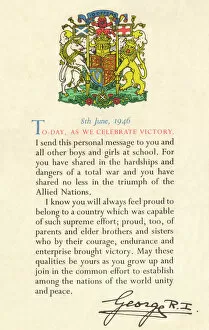 Ww Ii Collection: King George VI - Thanking British Children
