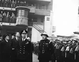 King George VI visiting LFB Headquarters, Lambeth, WW2