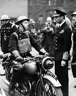 King George VI visiting LFB Headquarters, Lambeth, WW2