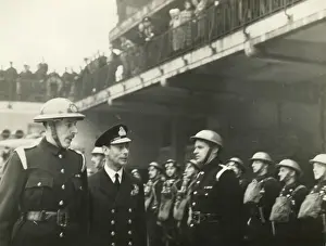 King George VI visiting LFB Headquarters, Lambeth, WW2