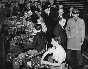 Ordnance Prints: King George VI visits a Royal Ordnance factory, WWII