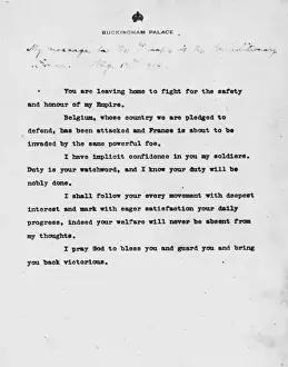 King George Vs message to troops