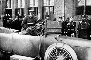After King Georges review: The Prince of Wales (driving) and Prince Alexander of Teck returning