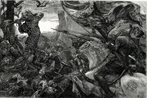 Spears Prints: King Harold at the Battle of Hastings, 1066. Date: 1066