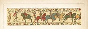 Needlework Prints: King Harold and William, Duke of Normandy, at the Battle of Hast