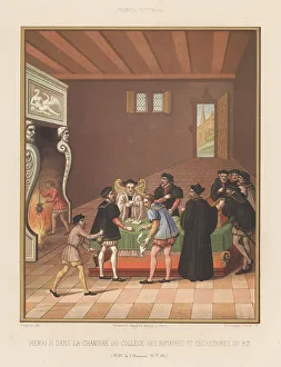 Officials Prints: King Henry II with his notaries and secretaries, 14 April 1540