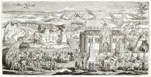 Images Dated 9th July 2021: King Henry VIII meeting with King Francis I of France at the Field of the Cloth of Gold