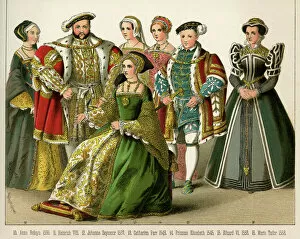 Images Dated 14th September 2015: King Henry VIII and his three wife and children