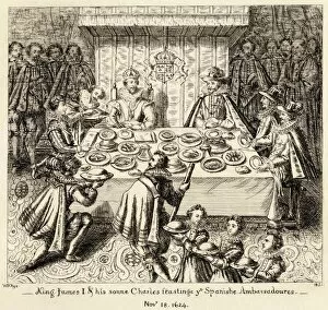 King James I feasting with Spanish ambassadors