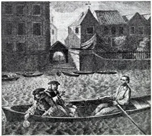Throwing Gallery: King James II throwing Great Seal into the River Thames