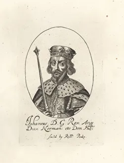 King John of England with crown, orb and sceptre