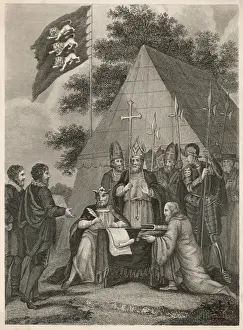 Barons Prints: King John Signs Carta