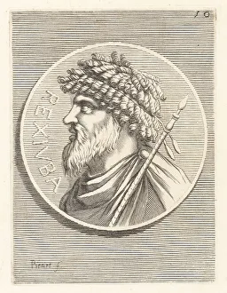 Etienne Picart Prints: King Juba I of Numidia, king of Numidia, c. 85-46 BC