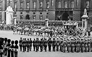 The King leaving Buckingham Palace for the State