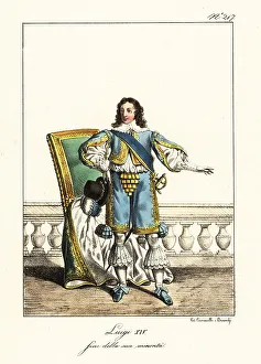 Plumed Hat Prints: King Louis XIV of France, circa 1650