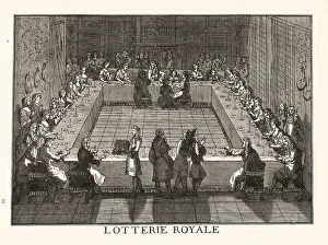 1660 Prints: King Louis XIV holding the royal lottery in 1660
