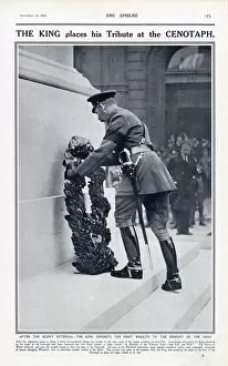 King placing his tribute at the Cenotaph, London 1920