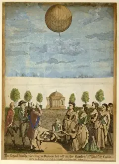 Reviewing Prints: The king and queen reviewing a balloon - Windsor