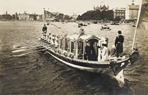 Stockholm Prints: King and Queen of Sweden in Royal Barge