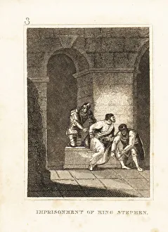 Virtue Prints: King Stephen in chains in a dungeon in Bristol Castle, 1141