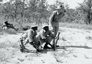 Images Dated 23rd August 2016: King?s African Rifles training with a light mortar, 1956