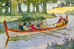The Kings of Britain with King Edgar row on the River Dee