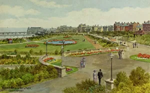 Lancs Prints: Kings Gardens and Pier, Southport, Lancashire