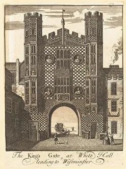 Crenellated Prints: The King's Gate, Holbein Gate or Cockpit Gate, London, 1720s