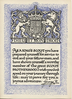 Images Dated 26th January 2012: Kings Scout certificate