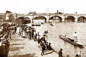 Kingston Prints: Kingston-on-Thames Bridge early 1900s