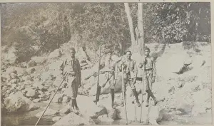 Staves Prints: Kingston scouts crossing river, Jamaica
