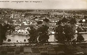 Kingston Prints: Kingston-upon-Thames - view from an aeroplane