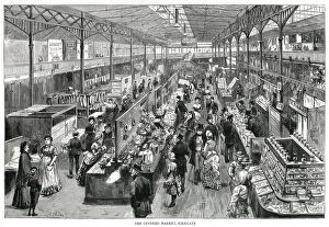 Images Dated 12th June 2019: Kirkgate, covered market 1885