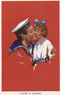 Touching Prints: Kissing his daughter goodbye
