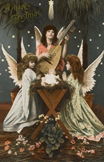 The Nativity Gallery: Kitch Nativity Scene with Angels