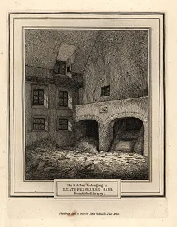 Antiquaries Prints: Kitchen of Leathersellers Hall, London
