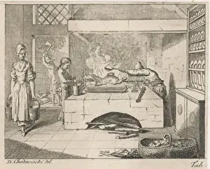 Spit Prints: Kitchen Scene C1760