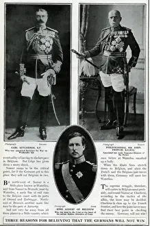 Liege Prints: Kitchener, French, and King Albert of Belgium, WW1