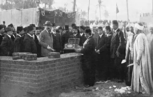 Kitchener lays foundation stone, near Luxor, Egypt