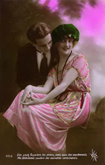 Kitsch French romantic postcard Kitsch French romantic postcard