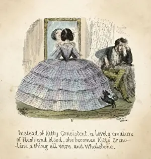 Crinolines Prints: Kitty Admires Herself