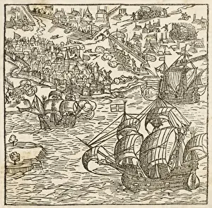 War Ships Prints: Kjobenhavn Bombarded